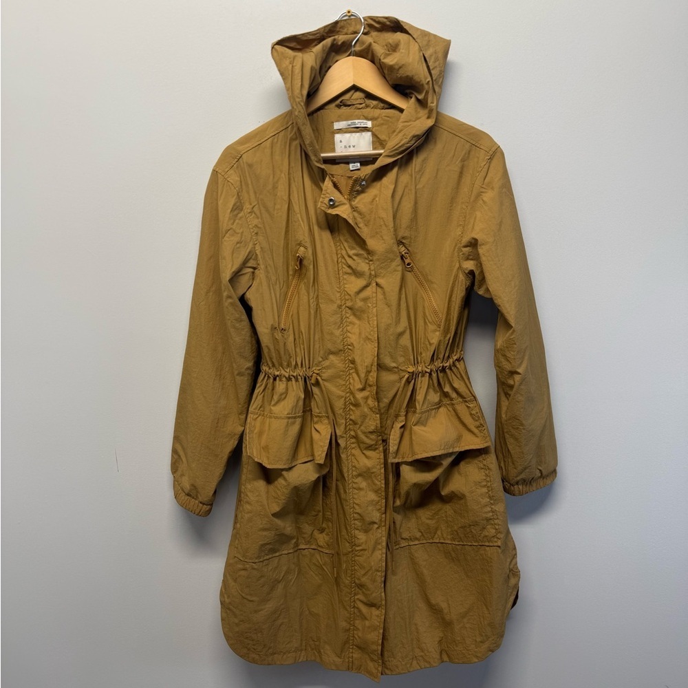 A New Day Women's Tan Hooded Water Resistant Jacket Small